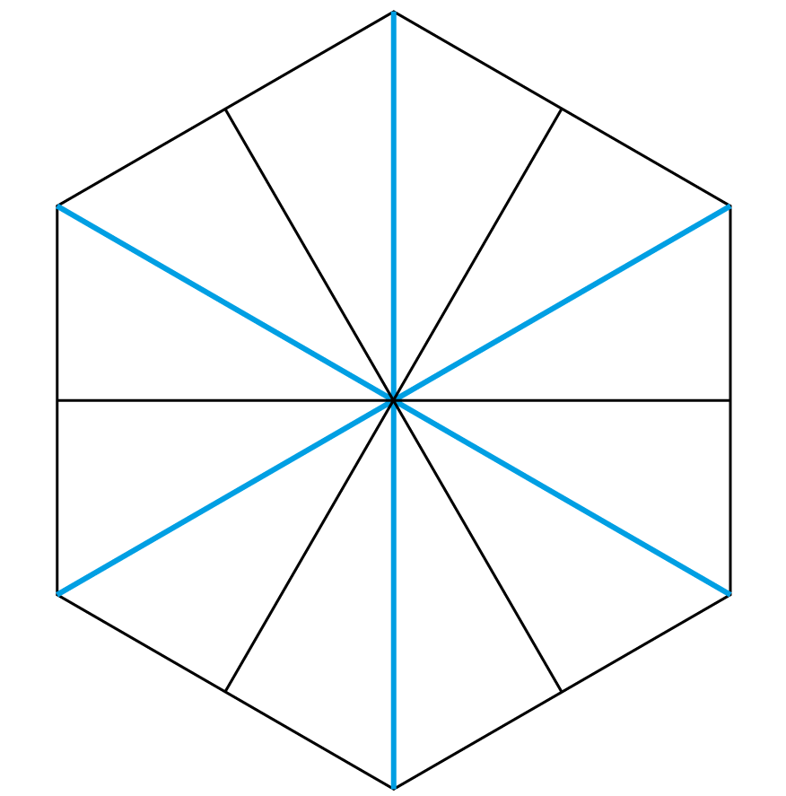 a hexagon with tape marked