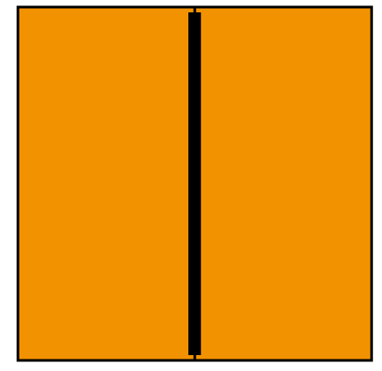 A square made of 2 rectangles
