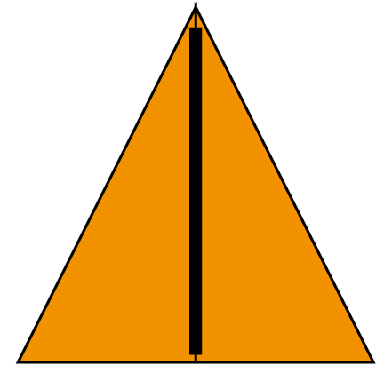 triangle with tape location marked